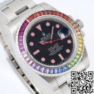 Customized Rolex Submariner Rainbow Circle Diamond Dial