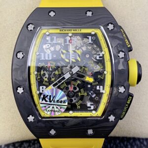 KV Factory Replica Richard Mille Watches RM11 Yellow Rubber Strap