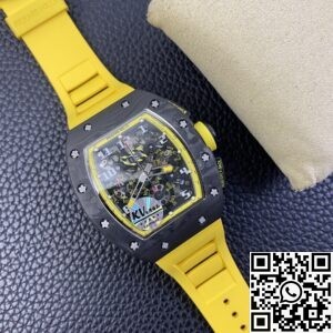 KV Factory Replica Richard Mille Watches RM11 Yellow Rubber Strap