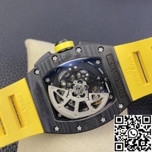 KV Factory Replica Richard Mille Watches RM11 Yellow Rubber Strap