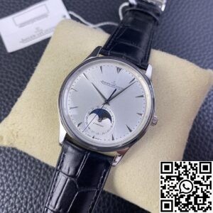 ZF Factory Replica Jaeger-LeCoultre Master Ultra-Thin 1368420 Silver Dial Black Leather Strap Series