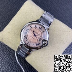 AF Factory Replica Ballon Bleu De Cartier WSBB0046 Pink Dial Size 33mm