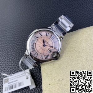 AF Factory Replica Ballon Bleu De Cartier WSBB0046 Pink Dial Size 33mm