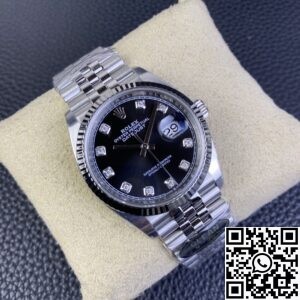 Clean Factory Replica Rolex Datejust M126234-0027 Black Diamond Dial