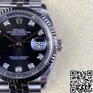 Clean Factory Replica Rolex Datejust M126234-0027 Black Diamond Dial