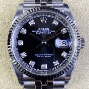 Clean Factory Replica Rolex Datejust M126234-0027 Black Diamond Dial