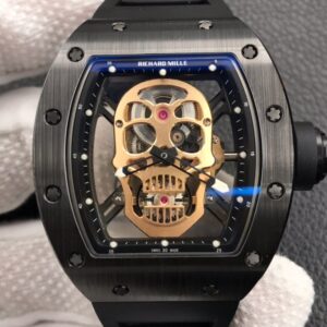 ZF Factory Replica Richard Mille RM052-01 Series Black Ceramic Rose Gold Skull Dial