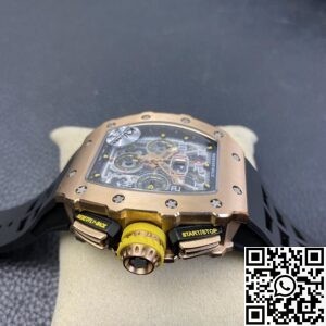 KV Factory Replica Richard Mille RM011 Rose Gold Black Rubber Strap Case