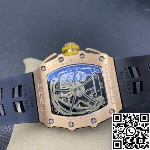 KV Factory Replica Richard Mille RM011 Rose Gold Black Rubber Strap Case
