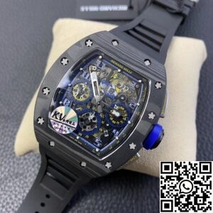KV Factory Replica Richard Mille RM011 Blue Dial Series Carbon Fiber Watch Case