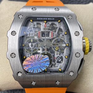 KV Factory Replica Richard Mille RM011 Series Orange Rubber Strap