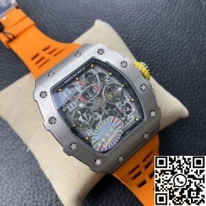 KV Factory Replica Richard Mille RM011 Series Orange Rubber Strap