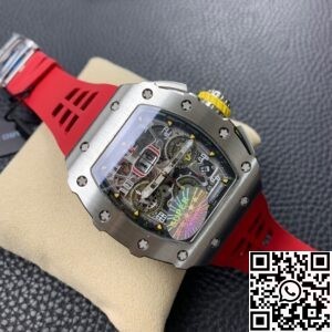 KV Factory Replica Richard Mille RM011 Series Red Rubber Strap