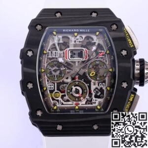 KV Factory Replica Richard Mille RM011 Series White Rubber Strap