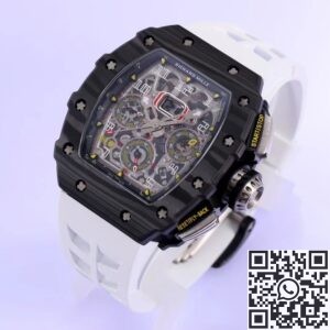 KV Factory Replica Richard Mille RM011 Series White Rubber Strap