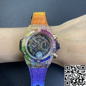 ZF Factory Replica Hublot BIG BANG Unico 411.OX.9910.LR.0999 Rainbow Rose Gold Case Series
