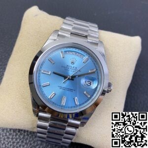 EW Factory Replica Rolex Day Date M228206-0002 Ice Blue Dial Series