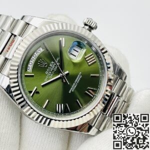 EW Factory Replica Rolex Day Date M228239-0033 Olive Green Dial Series