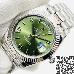 EW Factory Replica Rolex Day Date M228239-0033 Olive Green Dial Series
