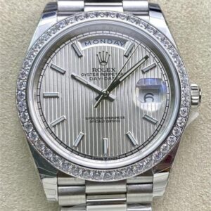 EW Factory Replica Rolex Day Date M228349RBR-0007 White Gold Series