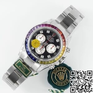 King Factory Replica Rolex Cosmograph Daytona 116599 RBOW Diamond Inlaid Dial