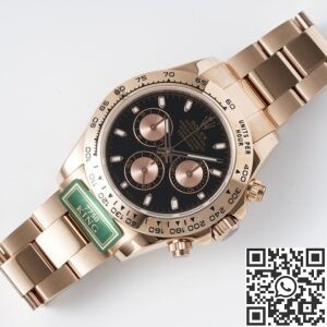 King Factory Replica Rolex Cosmograph Daytona M116505-0008 Black Dial Rose Gold 904L