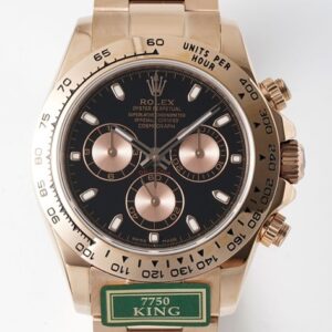 King Factory Replica Rolex Cosmograph Daytona M116505-0015 Black Dial Rose Gold