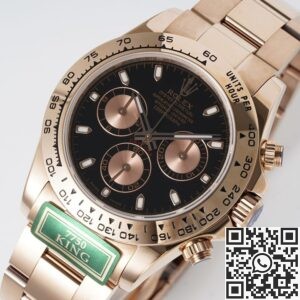 King Factory Replica Rolex Cosmograph Daytona M116505-0015 Black Dial Rose Gold