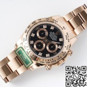 King Factory Replica Rolex Cosmograph Daytona M116505-0015 Black Dial Rose Gold
