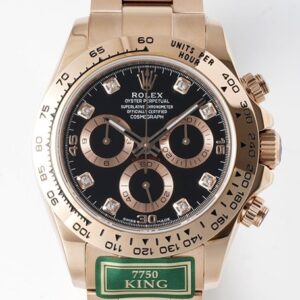 King Factory Replica Rolex Cosmograph Daytona M116505-0015 Black Dial Rose Gold