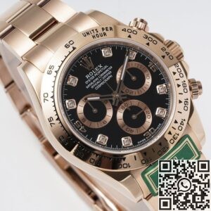King Factory Replica Rolex Cosmograph Daytona M116505-0015 Black Dial Rose Gold