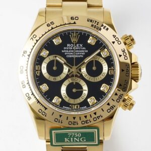 King Factory Replica Rolex Cosmograph Daytona M116508-0008 Gold Watch With Black Dial
