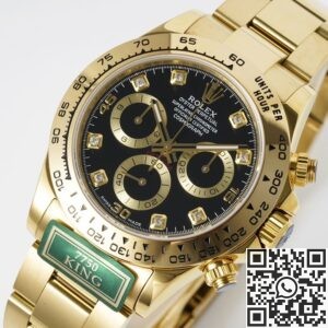 King Factory Replica Rolex Cosmograph Daytona M116508-0008 Gold Watch With Black Dial