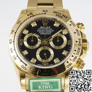 King Factory Replica Rolex Cosmograph Daytona M116508-0008 Gold Watch With Black Dial
