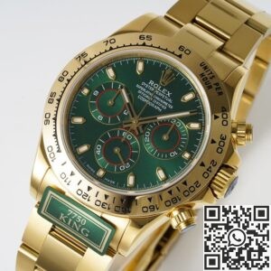 King Factory Replica Rolex Cosmograph Daytona M116508-0013 Gold Watch With Green Dial