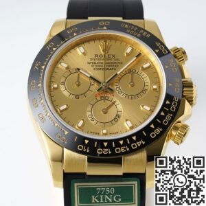 King Factory Replica Rolex Cosmograph Daytona M116518LN-0042 Golden Panda Dial