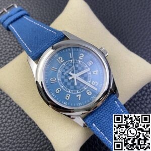 3K Factory Replica Patek Philippe Calatrava 6007A-001 Grey Blue Dial
