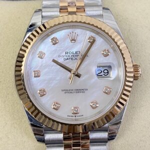 EW Factory Replica Rolex Datejust M126331-0014 White Mother-of-Pearl Diamonds