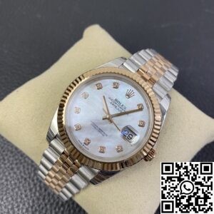 EW Factory Replica Rolex Datejust M126331-0014 White Mother-of-Pearl Diamonds
