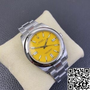 EW Factory Replica Rolex Oyster Perpetual M124300-0004 Yellow Dial