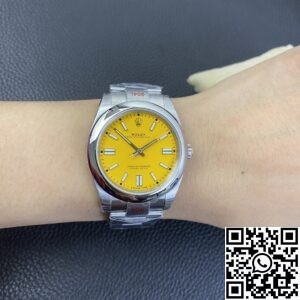 EW Factory Replica Rolex Oyster Perpetual M124300-0004 Yellow Dial