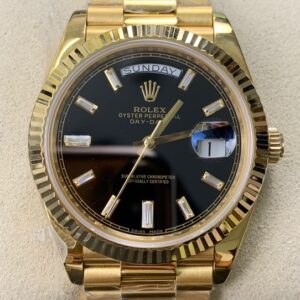 EW Factory Replica Rolex Day Date M228238-0004 Black Dial