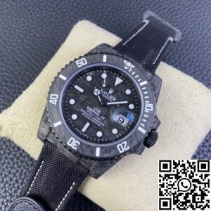 VS factory Custom Rolex Submariner Carbon Fiber Case White Replica Watches