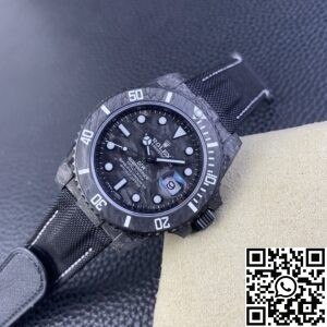 VS factory Custom Rolex Submariner Carbon Fiber Case White Replica Watches