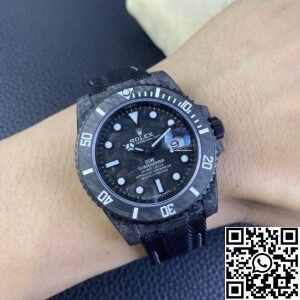 VS factory Custom Rolex Submariner Carbon Fiber Case White Replica Watches