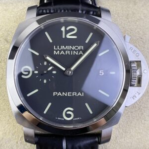 VS Factory Panerai Luminor Replica Watches PAM312 Black Leather Strap