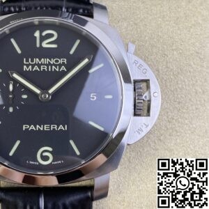 VS Factory Panerai Luminor Replica Watches PAM312 Black Leather Strap