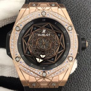 WWF Factory Hublot Big Bang Replica Watches Gold Case Diamonds