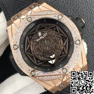 WWF Factory Replica Hublot Big Bang Gold Case Diamonds