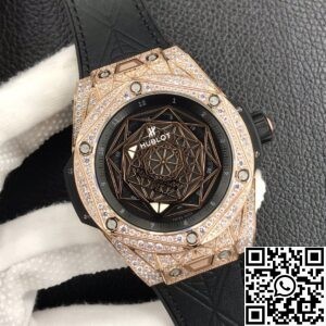 WWF Factory Replica Hublot Big Bang Gold Full Diamond Case